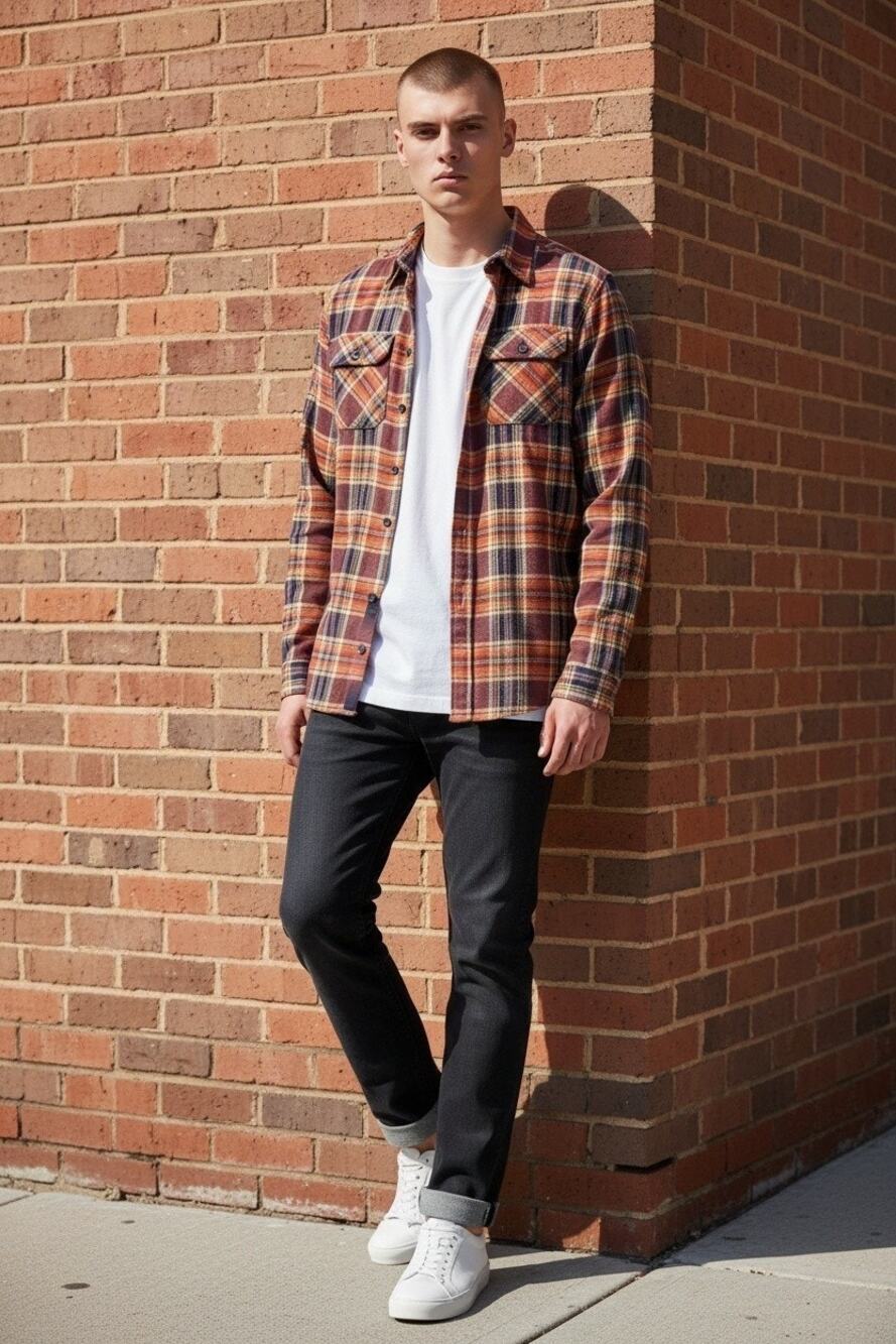 Buffalo Men's Heavyweight Cotton Plaid Shirt Jacket (Shacket) Size: Large